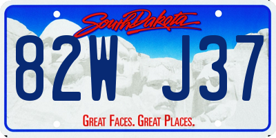 SD license plate 82WJ37