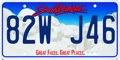 SD license plate 82WJ46