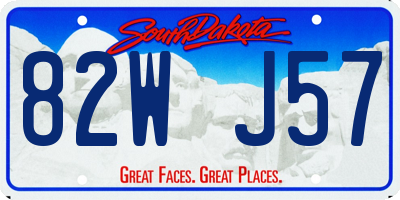 SD license plate 82WJ57