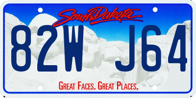 SD license plate 82WJ64