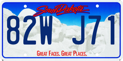 SD license plate 82WJ71