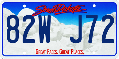 SD license plate 82WJ72