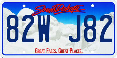 SD license plate 82WJ82