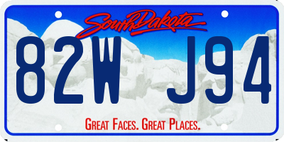 SD license plate 82WJ94