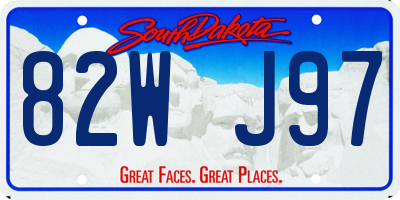 SD license plate 82WJ97