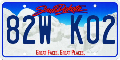 SD license plate 82WK02