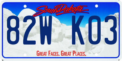 SD license plate 82WK03