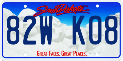 SD license plate 82WK08