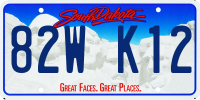 SD license plate 82WK12