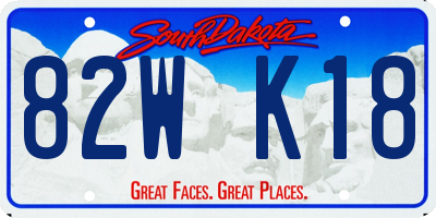 SD license plate 82WK18
