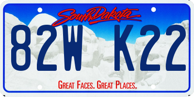 SD license plate 82WK22