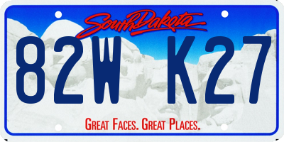 SD license plate 82WK27