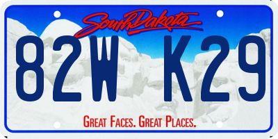 SD license plate 82WK29