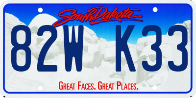 SD license plate 82WK33