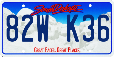 SD license plate 82WK36