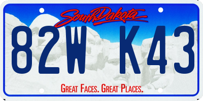 SD license plate 82WK43