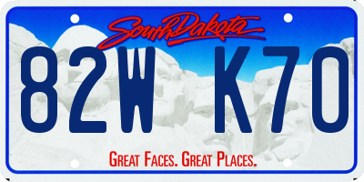 SD license plate 82WK70