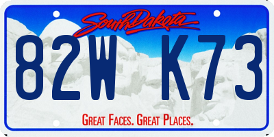 SD license plate 82WK73