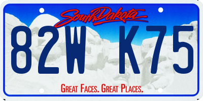 SD license plate 82WK75