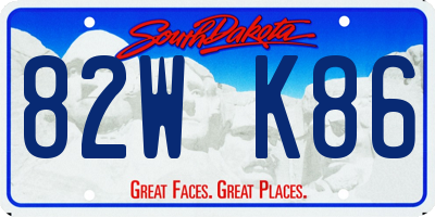 SD license plate 82WK86