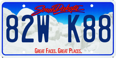 SD license plate 82WK88