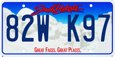 SD license plate 82WK97