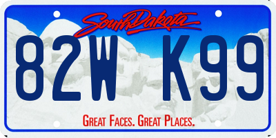 SD license plate 82WK99