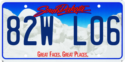 SD license plate 82WL06