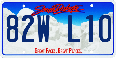SD license plate 82WL10