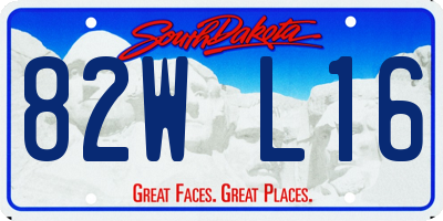SD license plate 82WL16