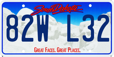 SD license plate 82WL32