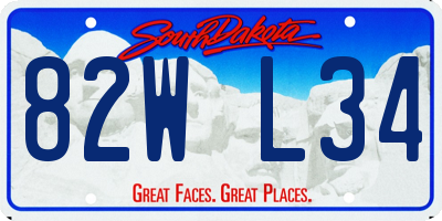 SD license plate 82WL34