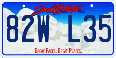 SD license plate 82WL35