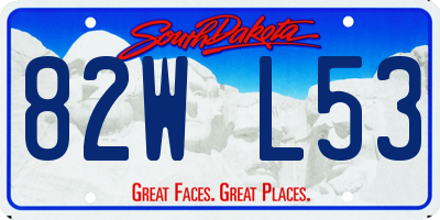 SD license plate 82WL53