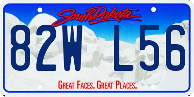 SD license plate 82WL56