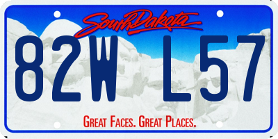 SD license plate 82WL57