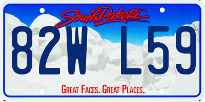 SD license plate 82WL59