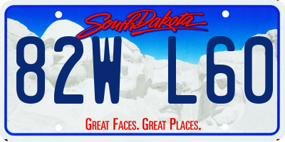 SD license plate 82WL60