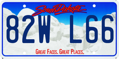 SD license plate 82WL66