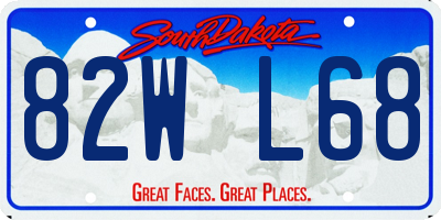 SD license plate 82WL68