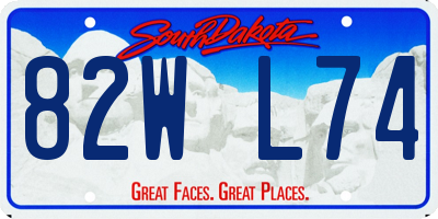 SD license plate 82WL74