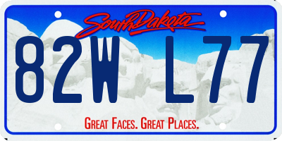 SD license plate 82WL77