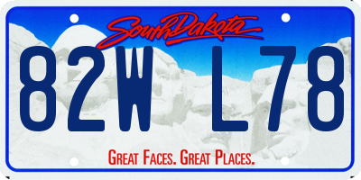 SD license plate 82WL78
