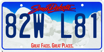 SD license plate 82WL81