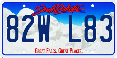 SD license plate 82WL83