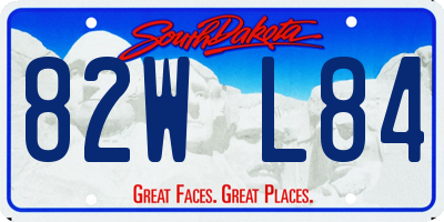 SD license plate 82WL84