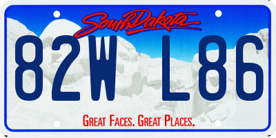 SD license plate 82WL86