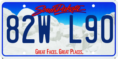 SD license plate 82WL90