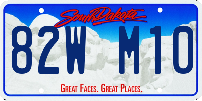 SD license plate 82WM10