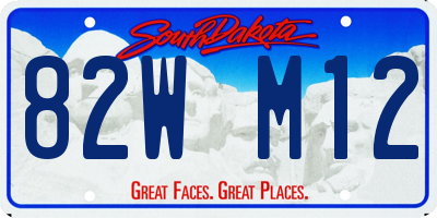 SD license plate 82WM12